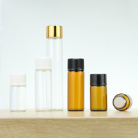 Offre Spéciale – Mini Flacons en Verre Transparent ou Ambré de 1ml, 2ml, 3ml, 5ml, 10ml avec Bouchon en Plastique – Bouteilles Vides pour Parfum et Huiles Essentielles
