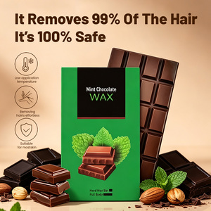 Cire dépilatoire dure en grains au chocolat OEM, <span class=keywords><strong>prix</strong></span> usine, 400g, pour peaux sensibles, faible irritation, pour jambes, corps et maillot - Product Image 3