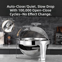 Plat de service rond en acier inoxydable avec couvercle rabattable visible et quatre pieds, idéal pour la restauration – Fournisseur direct