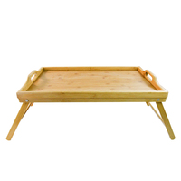 Grand Chocolat Acacia Snack Antique Bambou Bois Dîner TV Café Organisateur Alimentaire Thé Bois Lit Plateau de Service avec Pieds Cuisine