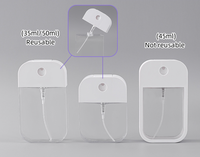 Flacon de parfum plat en plastique blanc, format carte de crédit, rechargeable, avec atomiseur et porte-clés, 35ml, 45ml, 50ml, design original