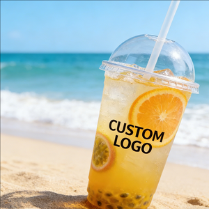 แก้วน้ำผลไม้โซดาพลาสติก PP ขนาด 24 ออนซ์ 250 มล. แบบใช้แล้วทิ้ง พร้อมฝาปิด - Product Image 2