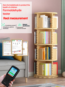 Librería moderna Estantería de madera de rotación redonda simple 4/5 capas 1,2 m 1,5 m de altura Gris Blanco Rosa Azul Amarillo Muebles