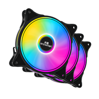 Ventilateur de boîtier PC SNOWMAN CF120-ARGB-BK 120mm noir ARGB, roulement hydraulique PWM, synchronisation en chaîne 5V 3 broches, vente en gros