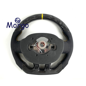 Volant sport en cuir et fibre de carbone inspiré de la course automobile <span class=keywords><strong>Volvo</strong></span>, 390 mm, 4 branches, Rose Madder Black, type D 35 mm, 3 kg, LED - Product Image 3