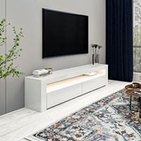 Desain Unit Tv kayu di ruang tamu konsol meja Tv berdiri televisi Modern kabinet Tv dengan penyimpanan