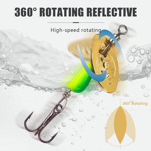 LUSHAZER Set <span class=keywords><strong>da</strong></span> 5 Pezzi Esche Spinner Girevoli 3g 50mm Cucchiaino Spinnerbait con Paletta Metallica per Pesca alla <span class=keywords><strong>Spigola</strong></span> Fiumi Laghi Kit di Esche <span class=keywords><strong>da</strong></span> Pesca - Product Image 5