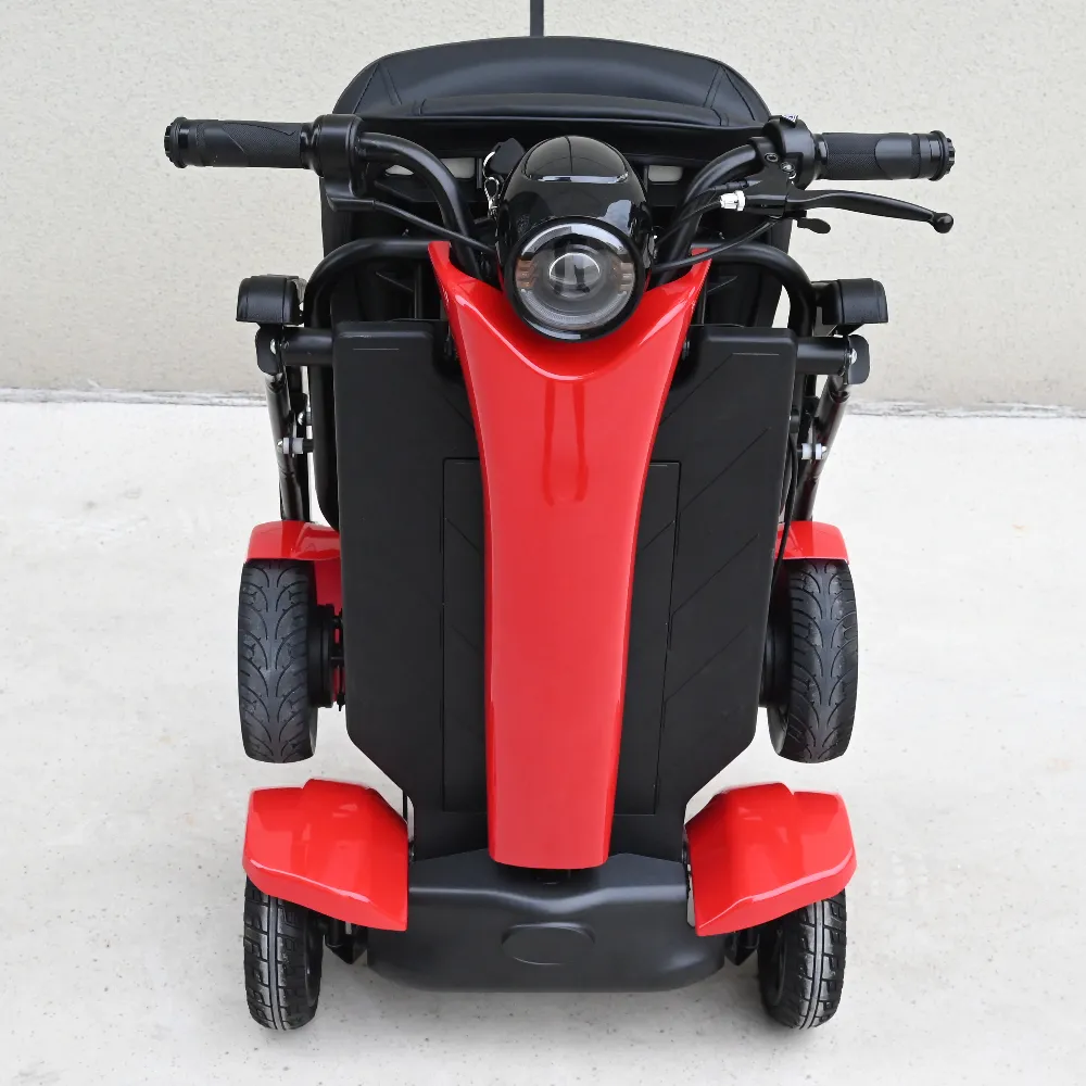 E-mopedポータブル折りたたみ式パワフルモビリティクワッドサイクル自動折りたたみ式シニアスクーターハンディキャップスクーターシニア用