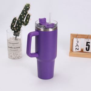 Double Wall Insulated <b>Car</b> H1.0 Handle Tumbler 40oz <b>Mug</b> Lid Straw Anti-Slip ODM OEM Custom Brand - Product Image 2