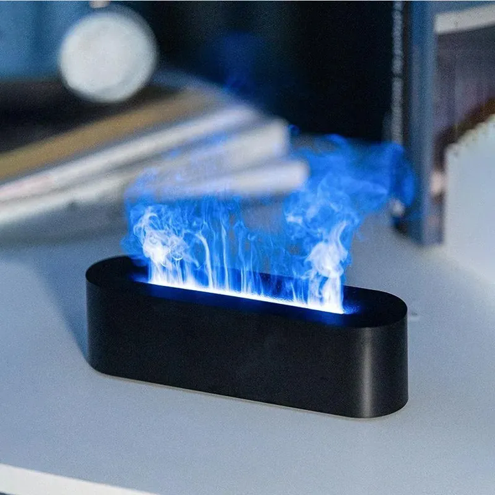 Diffuseur d'arômes à flamme simulée de lumière colorée domestique 7 humidificateur d'air à ultrasons diffuseurs d'huiles essentielles brumisateur