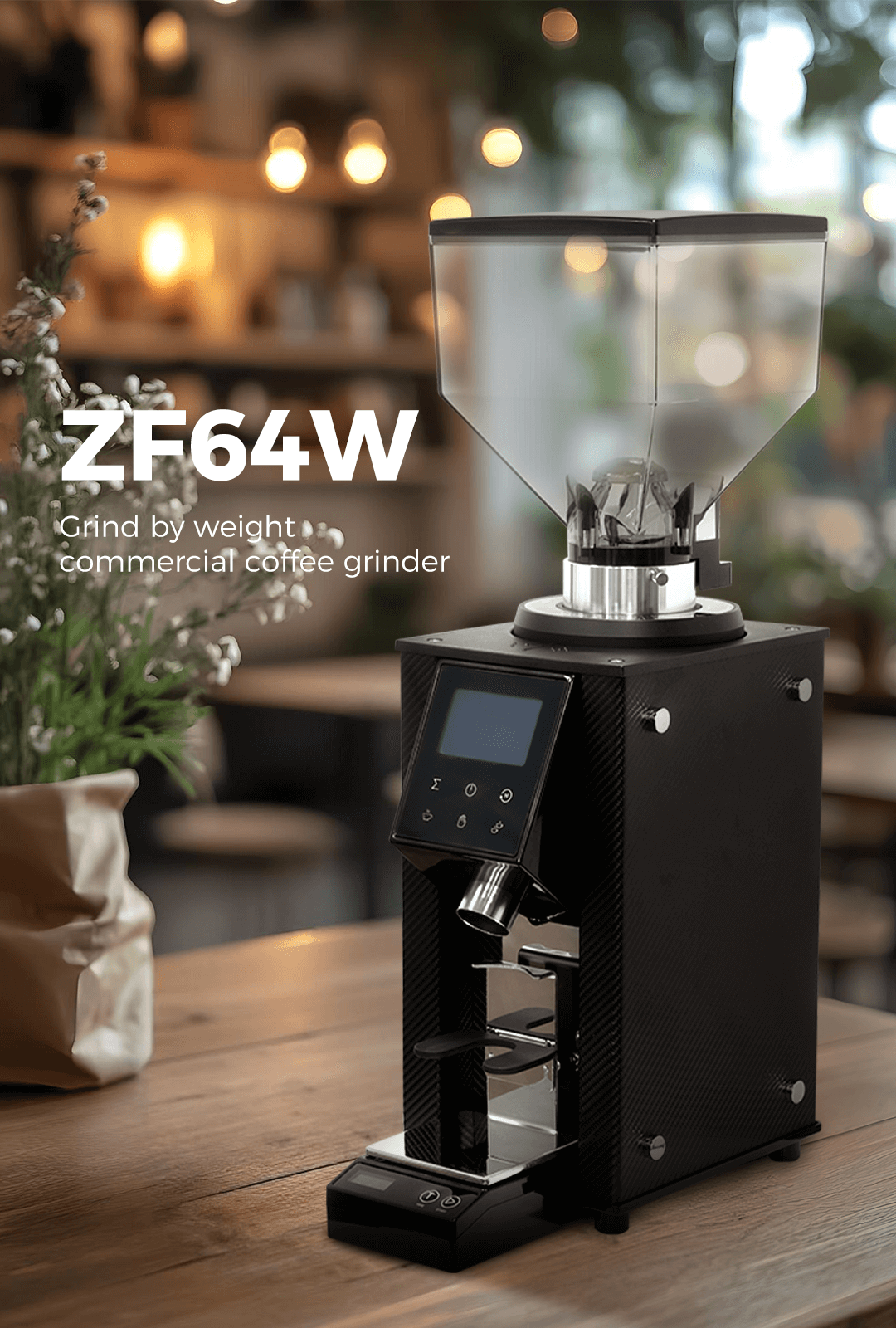 Qika ZF64WP Commercial Coffee Grinder - Precision & Durability