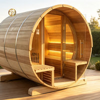 Triunity SUANA-SD Moderne Poêle de Sauna Commercial Extérieur Électrique 9KW à Infrarouge Lointain pour 2 Personnes, Finition Anti-UV, en Bois de Pruche