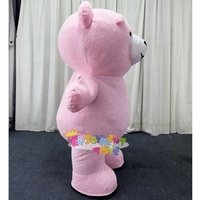 Guangzhou Plaisir CE Gonflable Rose Ours En Peluche Mascotte Adulte Dessin Animé Costume De Fête À La Main Logo Personnalisé