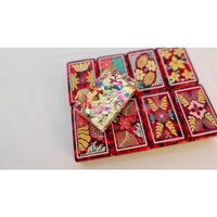 Tuiles de Mahjong Américaines en Papier Rouge Vin de Noël, Ensemble de 160 Tuiles, Artisanat Acrylique Premium, Collection Designer Inspirée des Fêtes, Festif