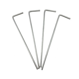 Piquets d'ancrage en forme de J modernes, piquets de tente en acier robuste, pointe en forme de burin, goupilles de fixation pour buts de football, tentes de camping, jardin - Product Image 2