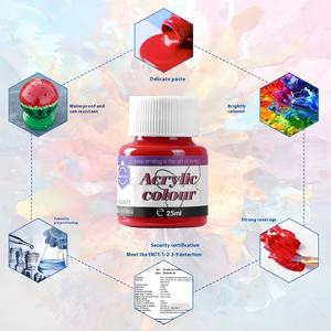 Pintura de tela 6 colores 25ml Lienzo no tóxico Póster de vidrio Juego de pintura de color <span class=keywords><strong>para</strong></span> estudiantes Niños - Product Image 1