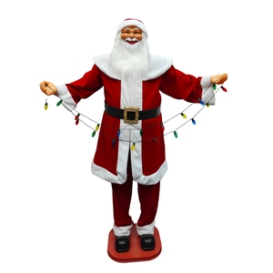 Statuetta Animata Tradizionale a Grandezza Naturale da 180 cm per Cantare e Ballare, con Luci LED Musicali, per Interni, Ideale per le Feste - Product Image 1