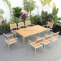 Ensemble de Table à manger et chaise 4/8 places, mobilier d'extérieur en aluminium, livraison gratuite