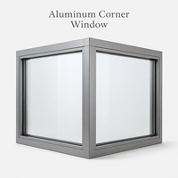 Fenêtres en verre à cadre en aluminium renforcé sans joint pour coins de pièce, vue panoramique, design moderne, pour projets de construction