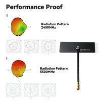 Antena FPC Interna de Doble Banda 2.4G 5.8G WiFi de Alta Ganancia, Conector U.FL MHF1, Adhesivo 3M, Flexible, Integrada para IoT, IPC, PDA