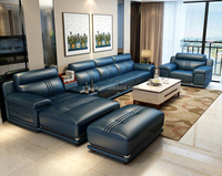 Ensemble de Canapé d'Angle en L au Design Classique, Meuble de Salon en Cuir de Luxe, Canapé Personnalisé Grande Taille pour Villa, avec Chaise Longue