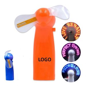 Ventilateur portable LED personnalisé avec message, mini ventilateur holographique programmable, ventilateur électrique à main, cadeau gratuit - Product Image 1