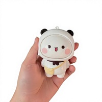 Porte-clés pendentif sac à dos Yier Bubu en PVC léger à visage variable, motif ours de dessin animé mignon, avec visages interchangeables Dudu Bubu