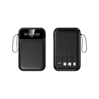 Nouvelle batterie externe mini 20000 mAh grande capacité avec câble intégré, alimentation portable pour mobile, matériau PVC, logo personnalisé