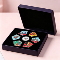 Ensemble de 6 aimants de puzzle en métal en forme de bouclier, noms de pays émaillés, collection OEM, aimants de réfrigérateur en métal, coffret cadeau souvenir