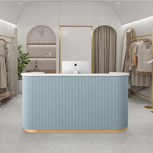 Tùy Chỉnh Trắng Cong Nhỏ Phòng Khám Tiếp Tân Bàn Chất Lượng Cao Nhỏ Quầy Trước Cho Bán Lẻ - Product Image 4