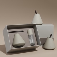 C & H Luxe Personnalisé Couleur et Logo Noir Bâton de Fibre Épaisse Vase en Céramique Diffuseur d'Arôme Roseau