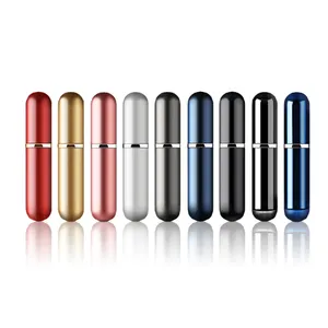 Wholesale Refillable Minisize 5ml Red Yellow Pink Silver Blue Black Spray Perfume Bottle Customizable