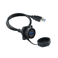 Conector de Cable Plano de Nylon USB3.0 IP68 a Prueba de Agua de Lshitech, de 0.1m-4m, Hembra a Macho, para Electrónica de Automóviles y Equipos Industriales