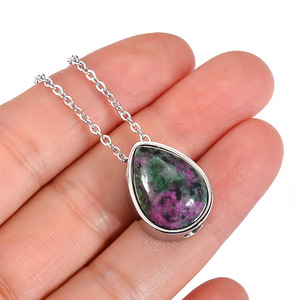 Desain baru batu alam Teardrop kenang-kenangan kalung abu guci liontin kremasi perhiasan kalung untuk abu manusia - Product Image 6