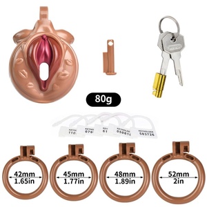 Sissy Transvestite Creative Male Chastity Devices Flat Resin Strap on Chastity Cage Penis Bondage Male Sex <b>Toys</b> Wholesale - Product Image 4