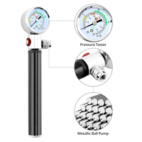 Pompe à ballon de basket portable JUNYE en alliage d'aluminium avec manomètre, aiguilles de gonflage et valve de décompression