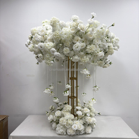 Décoration de table SMS, grande roue, fleurs en soie rondes, blanches et roses, fleurs artificielles faites à la main, chemin de table pour mariage, ornement de fête