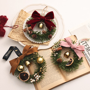 Mini couronne de Noël style Instagram, à suspendre à la porte, à la poignée, à la voiture, ou à la fenêtre de la maison, avec guirlande sonore d'ambiance et de bienvenue - Product Image 2