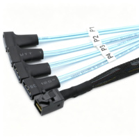Cable de alta velocidad para servidor con conector macho Mini SAS SFF-8643 a 4 SATA 7P