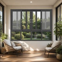 Fenêtre coulissante horizontale à triple rail, double vitrage Low-E, en aluminium, certifiée Energy Star, pour balcon, directement de l'usine