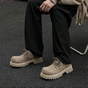 <b>Men</b> Sporty <b>Platform</b> Suede <b>Shoes</b> Casual Lightweight Comfortable Breathable Flexible Trendy Daily Fashion Style Rubber Midsole - Product Image 3