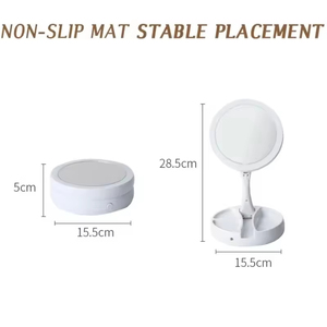 Miroir de maquillage LED double face à piles/USB, miroir de maquillage portable, lumière de maquillage avec grossissement 10x - Product Image 4