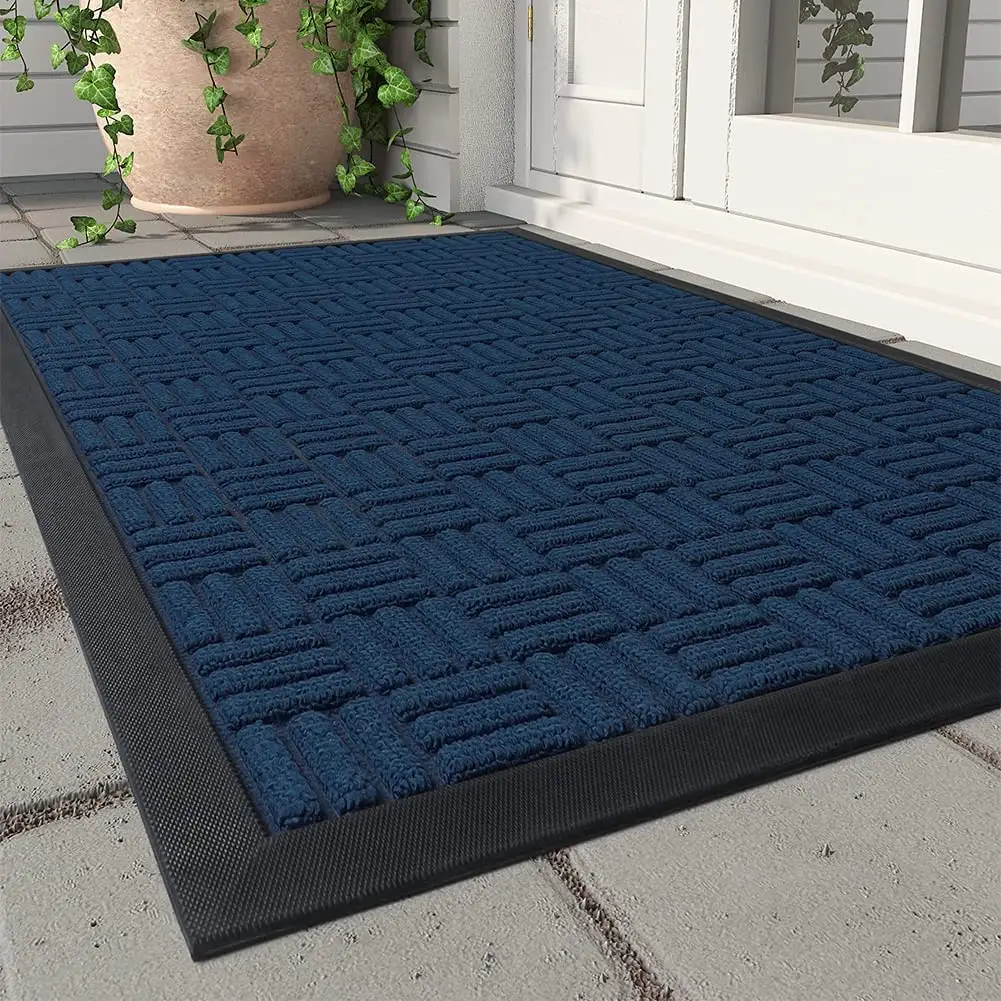 Door Mat Outdoor Indoor Entrance Doormats Absorbent Rubber Non Slip Welcome Shoe Mat Front Door Mats for home entrance