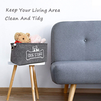 Cesta de Almacenamiento para Juguetes de Mascotas KUYUE, Organizador de Fieltro con Asas, Bolsa de Almacenamiento Moderna para Juguetes, Mantas, Correas y Accesorios Bordados para Mascotas