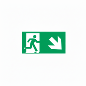 Uscita di emergenza verso il basso segno della freccia destra 300*160mm segnaletica stradale in alluminio luminescente - Product Image 2