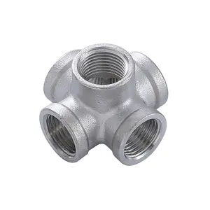 Top Quality Factory Stainless Steel No Crack Five Way Connector Screwed Casting Threaded Pipe Fitting
