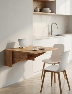 Étagères murales pliantes, table portable pour ordinateur, gain de place, pour petites pièces, design de table moderne - Product Image 4