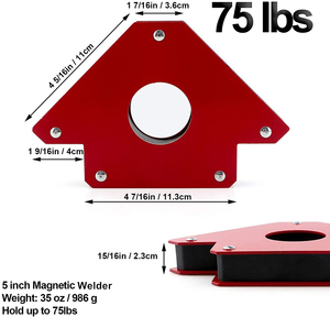 Supporti Magnetici Rossi a Forma di Freccia ad Alta Resistenza, con <span class=keywords><strong>Forza</strong></span> di Trazione di 25/50/75 LBS, Rivestiti in Polvere per Molteplici Angoli - Product Image 4
