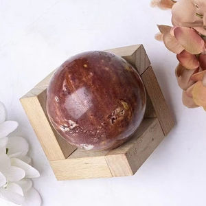 Esfera de Cristal Natural con Vetas de Madera, en Bruto y Pulida, Adorno para Decoración del Hogar u Oficina, Artesanía Clásica en Cristal - Product Image 5