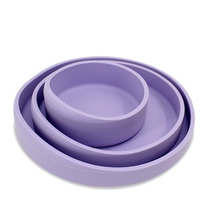 Ensemble d'alimentation pour bébé en silicone durable, sans BPA, de qualité supérieure, écologique, avec assiette à collation et récipient alimentaire à ventouse, motif animal de dessin animé - Product Image 1